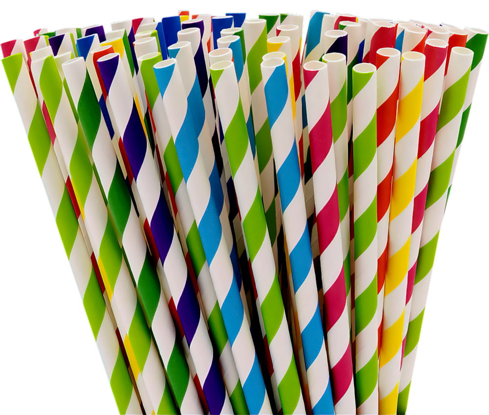 Colored paper straws